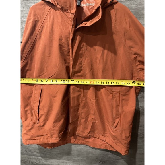Woolrich Orange Men’s XL Rain Jacket Zip Up Hooded - Picture 11 of 11